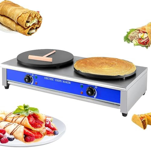 Crêpière électrique 2800 W, Professionnelle, avec Plaque en Fonte de 400 mm, Accessoires pour cuisinière électrique, également pour la Cuisson des œufs, des omelettes et des Pains
