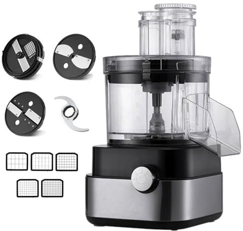 Cortador de Verduras Profesional 5 en 1, rallador y triturador de Verduras eléctrico de 600 W con Rejilla de 5 Cubos, licuadora y picadora de Carne multifunción de 5000 ml, procesador de Alimentos