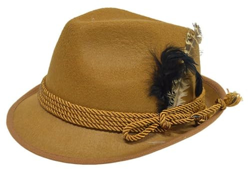 Trachtenhut Herren - Bayern Traditioneller Trachtenhut Bayernhut Oktoberfest Filzhut Accessoire Trachtenmode Tiroler Hut Retro Grün Jagdhut