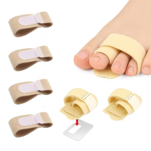 ARYIMYDP 2 Tirantes para Dedos en Martillo Con Férulas y 4 Corrector Dedo Martillo, para Mujer y Hombre