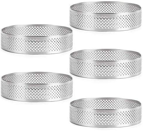 Aboiled perforato per torte in acciaio , 5 pezzi, 5 cm, per torte perforato, per fai da te, anelli per