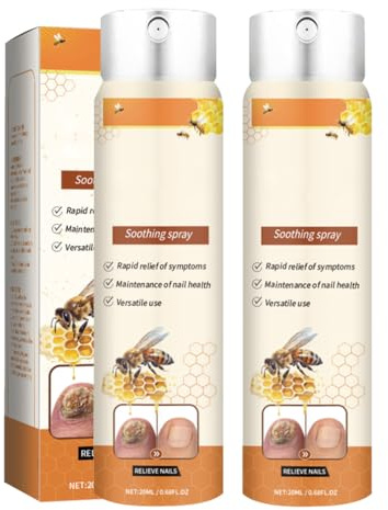 IKOPFLN 2 Stück Bienengift Spray,Propolis Nagelserum,Mit Schnell Einziehender Formel Und Hydratisierung,Nagelwachstums- Und Reparaturserum,Für Finger & Zehen