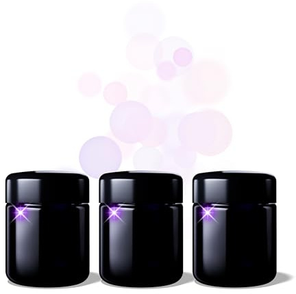 ANCEVIA edles Violettglas Vorratsglas 50 ml – 3er (45/400) Set luftdichte Vorratsdose mit Deckel | Miron Aufbewahrungsgläser, Glasbehälter mit Deckel für z.B. Muskat, Senf, Chilli, Tee & Kräuter