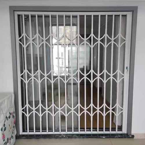 Fenstergitter Einbruchschutz Fenstergitter für Mehr Sicherheit im Haus, Ausziehbares, Einbruchhemmendes Fenstergitter mit Schloss, Große Türsicherung(W50xH110cm/20x44in)