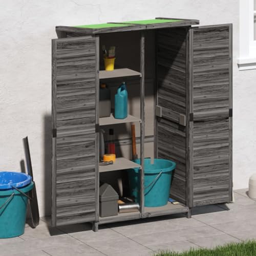 Casetta per attrezzi da giardino, in legno di pino massiccio, 83 x 57 x 140 cm, per terrazza, giardino, prato