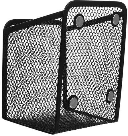 WEKADRIN Porte-Stylo Magnétique en Fer Noir Boîte de Rangement Magnétique à Compartiment Unique Organiseur de Marqueurs pour Tableau Blanc Accessoire Pratique pour Bureau et Maison
