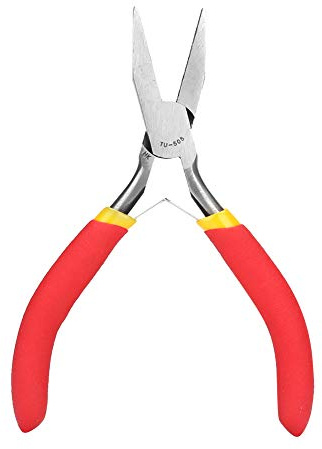 ANKROYU Spitzzange, 5 Zoll, Mini-Chrom-Vanadium-Stahl, zahnlose Düsenzange mit ergonomischem Kunststoffgriff für elektrische Arbeiten, Schmuck, Basteln, DIY-Projekte TU505