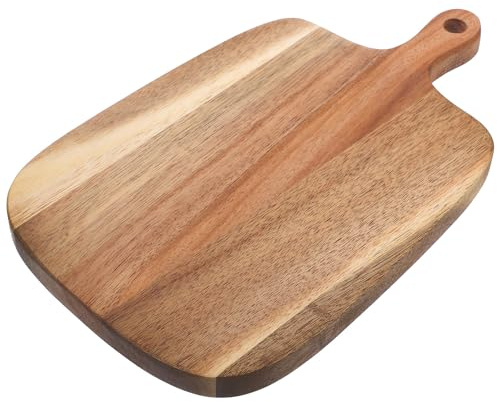 JOINPAYA Planche à Découper en Bois D'acacia Multifonction 26,5x16x1,5 Cm, Planche à Découper pour Légumes, Fruits et Viande, Plateau de Service Portable Cuisine et Extérieur