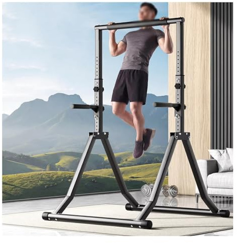 Stazione Con Barra per Trazioni Regolabile, Stazione per Dip, Attrezzatura per Allenamento Di Forza In Palestra, Design Triangolare, per Casa E All'aperto(G)