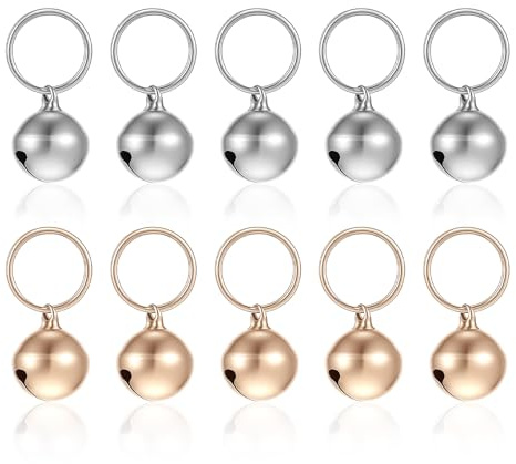 RAHHLIZS 10 Stück Katzenglöckchen Glöckchen Laut Glocke für Katzenhalsband | Hundeglocken Haustier Glocken Kleines Hundehalsband mit Glöckchen für Kleinkatzen und Hunde Kleine Glocken