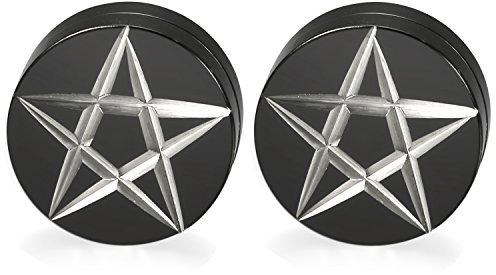 JewelryWe Schmuck Magnet Ohrringe Edelstahl Runde Kreis Magnetische Fakeplugs Ohrstecker für Herren Damen Ohr Clips Tunnel Ohne Loch Non-Piercing Schwarz 12MM