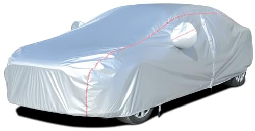 Tecoom Car Cover Waterproof All Weather Fit For Tesla Model 3 Toyota Corolla 2000-2023 Honda Civic 1991-2023, Kia Stinger/Forte, Subaru Legacy, Audi A3/A4/A5 etc, Car Cover Sedan With Lock/Door Zipper