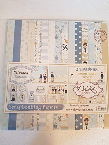 Scrap Papier 30,5 x 30,5 Kommunion Kind 2019 24 Stück