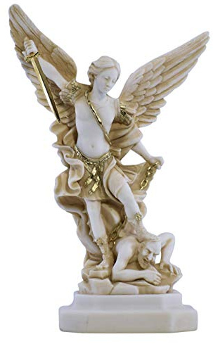Saint St. Michael Erzengel besiegt Luzifer griechische Statue Skulptur Figur
