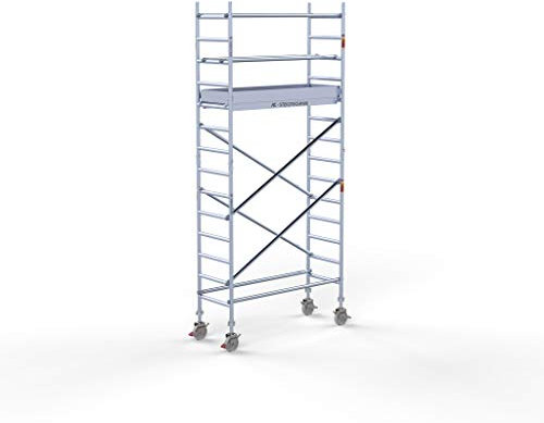 AC Steigtechnik Rollgerüst PRO-S 200 | bis 5 m Arbeitshöhe | erweiterbar | Wandstand | 1,90 m Plattform mit Luke | TÜV/GS | Rollrüstung | Zimmerfahrgerüst | Gerüst | Zimmergerüst