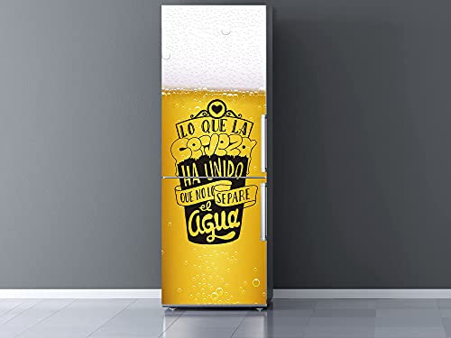 Oedim Vinilo para Frigorífico Amor por la Cerveza 185x60cm | Adhesivo Resistente | Pegatina Adhesiva Decorativa de Diseño Elegante