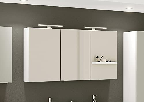 möbelando Spiegelschrank Badschrank Hängeschrank Wandschrank Badspiegel Schrank Garda III