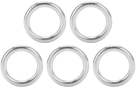 Alomejor 5pcs Runde Ringe Edelstahl Glatt Geschweißter O-Ring für Campinggürtel, Hundeleinen, Hardware