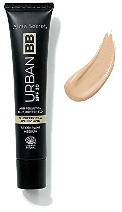 Alma Secret Urban BB Crema SPF 20 para todo tipo de pieles. Tonos Medium & Warm - Ecocert Cosmos Natural– 40 ml. (Medium)