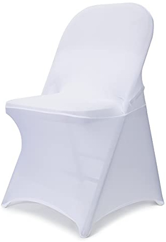 Babenest Spandex Folding Chair Covers - 50 PCS Upgraded Universal Stretch Washable Fitted Chair Slipcovers Protector for Wedding, Holidays, Banquet, Party, Celebration (White)
