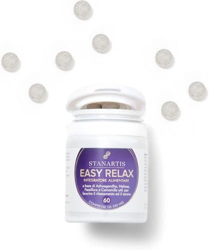 Stanartis Integratore Naturale Easy Relax con Ashwagandha Melissa e Passiflora – Sonno Rilassamento Gestione Stress – 60 Compresse da 550 mg