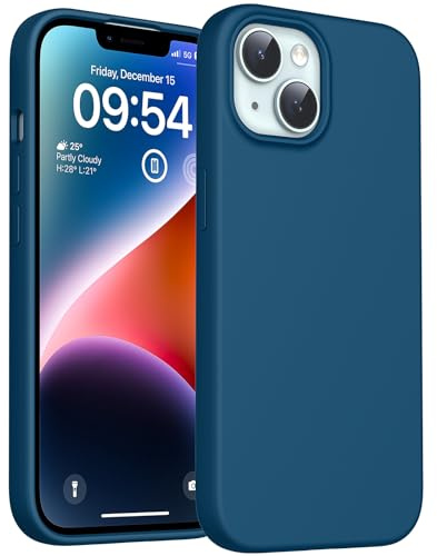TOCOL Silicone for iPhone 14 Case 6.1-Inch, Liquid Silicone Multi-Color Slim Silky-Soft Touch Anti-Scratch Shockproof Protective Phone Cover, Midnight Blue