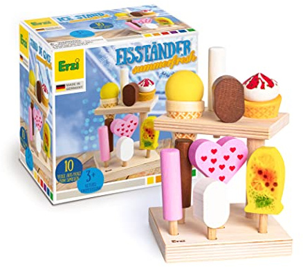 Erzi 10101 Eisständer summerfresh aus Holz, Kaufladenspielzeug für Kinder | Kaufmannsladen, Rollenspiele, Kreative Spielwelten gestalten