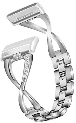 AISPORTS Kompatibel mit Fitbit Versa 4 Armband/Fitbit Sense 2 Armband für Frauen, Kristall Bling Glitzer Diamant Strass Schmuck Metall Armband Armband Ersatzarmband für Fitbit Versa 4/Sense 2