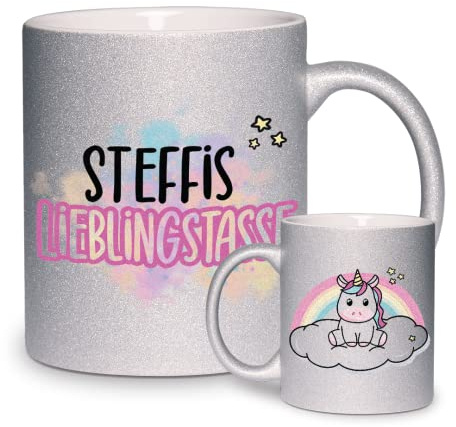 glitzertassen.de® | Personalisierte Tasse mit Einhorn | Tasse mit Glitzer | Geschenkidee | Lieblingstasse