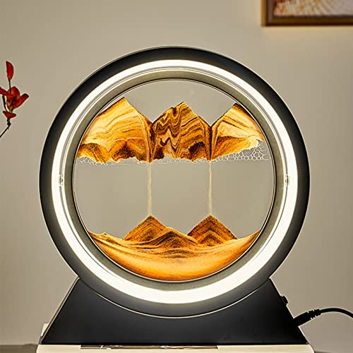 Starnearby Lampe Peinture de Sable Mouvant Dimmable 3 Couleurs, Lampes de Table Sable Mouvant, Peinture de Sable Qui Coule Lampe, Lampes Sable Dynamique, Peintures de Sable Fluide LED