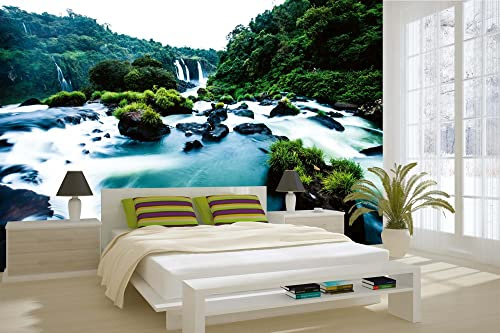 IGUASSU FALLS, ARGENTINIA 375 x 250 cm (incluye pegamento) - Papel pintado no tejido, papel pintado, mural, para salón, dormitorio, oficina, cocina - Listo para montar