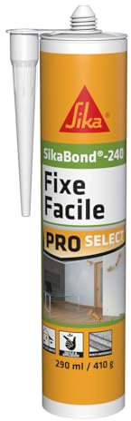SIKA - Colle acrylique d’agencement, SikaBond-240 Fixe Facile, Blanc, 290ml