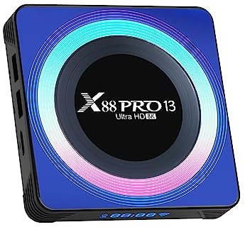 CHROX Android TV Box, Android 13.0 TV Box Rk3528quadcore 4GB RAM 64GB ROM Compatible con 8K 3D 1080P 2.4/5.0Ghz WiFi BT5.0 10/100M Ethernet HDMI 2.0 H.265 Smart TV Box,4gb+64gb