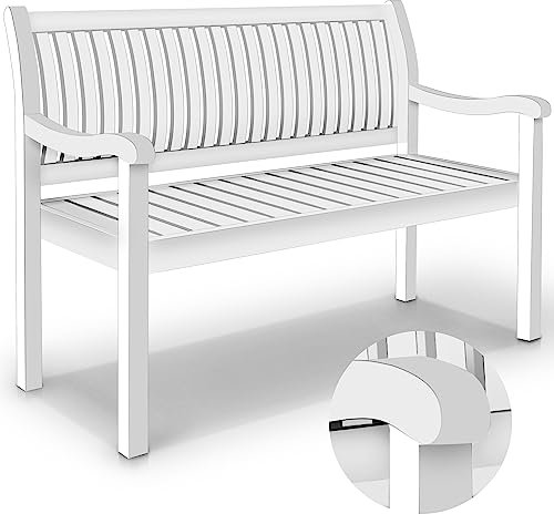 tillvex Gartenbank Holz 2-3 Sitzer inkl. Abdeckung wetterfest 125 cm | Parkbank Massivholz | Balkonbank Sitzbank 320 kg belastbar | Holzbank Gartenmöbel für Balkon, Terrasse & Garten