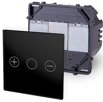 Luxus-Time Interruptor de luz táctil WIFI de la serie LUX, interruptor de cristal, WiFi, enchufes Schuko, Smart Home Tuya, control por voz (módulo: 1 toque, WiFi, interruptor de atenuación de