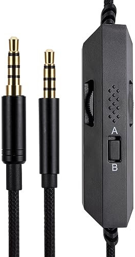 G PRO X G233 G433 G PRO Câble de rechange compatible avec le casque de jeu Logitech G PRO X G233 G433 G PRO PRO avec contrôle du volume en ligne, contrôle du volume avec microphone, câble d'extension