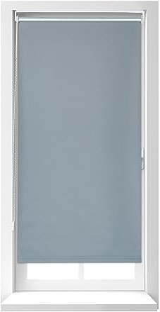 Relaxdays Thermorollo, ohne Bohren, Klemmfix, Kettenzug, 60x160 cm, Stoffbreite 56 cm, blickdichtes Klemmrollo, grau