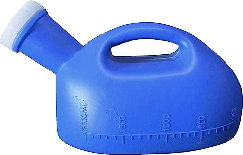 BULINO Urinflasche for Männer und Frauen, 2000 ml, männliches Urinal, tragbare Herren-Töpfchen-PIPI-Flasche, Sammler, Reisetoilette