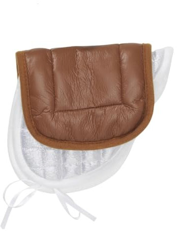 Panduro Hobby Horse | Sattel Kit | Brauner Kunstledersattel (24x16 cm) mit Weißer Steppschabracke (33x19 cm) | Zubehör für Steckenpferd