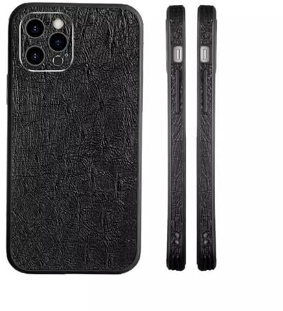 NaiiiL Natural Strostrich Ultra-dünn Leder-Telefonhülle, Anti-Herbst-Cover für Apple iPhone 15 Pro Max (2023) 6,7 Zoll,Iphone 15 pro