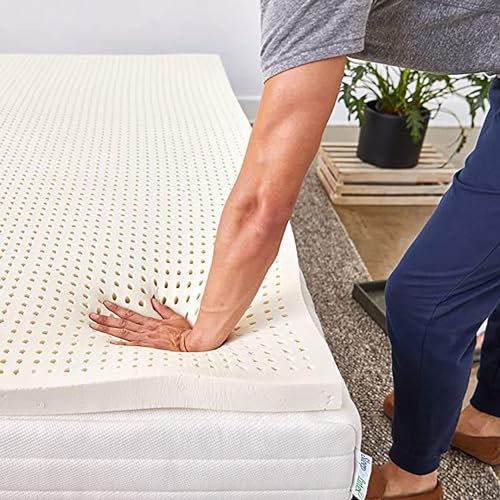 NAKEAH 100% natürlicher Latex -Matratzen -Top - mittelgroße Drucklindermatratze für Rückenschmerzen, Bio -Latex -Matratzenabdeckung,2.5cm,135x200cm