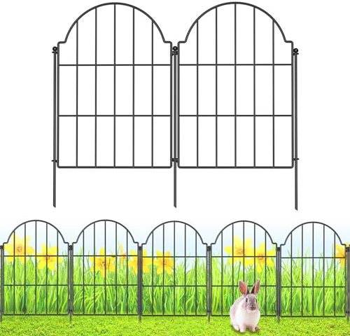 Kingarage Garden Animal Barrier Fence, 21in X 10.2ft, Metal, 10 Panels