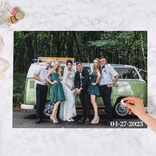 Wanapix | Puzzle Personnalisé avec Photo et Texte | 1000 Pièces | Photo Puzzle | 69 x 49 cm | Cadeau Original Famille