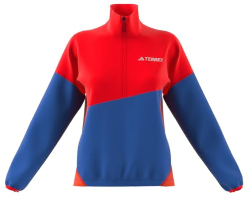 adidas Kvinnor Terrex Multi CLIMAWARM Fleece Anorak, pure ruby/semi cobalt blue/semi impact orange, L