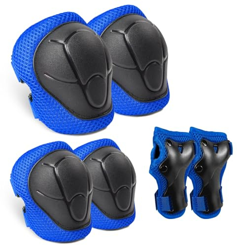 Genouillères KUOGAS Protection Roller Enfant,6 in 1 Protection Roller,Convient pour Le Roller,la Draisienne,Le Vélo Et La Planche à roulettes