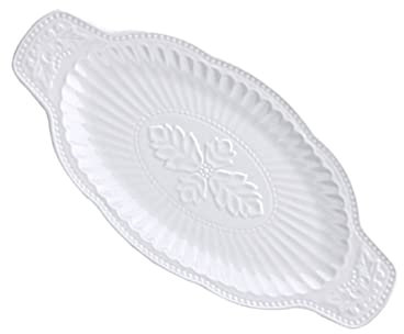 TOPBATHY Fischplatte Für Restaurant Fisch Aufbewahrungsschale Küchengeschirr Keramikschale Backplatte Doppelgriff Design