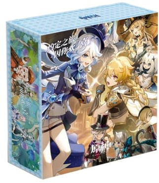 MayDee Genshin Game Coleccionista Caja de Regalo DIY Character Stand Anime Felicidad Paquete de la suerte, Genshin Badge Postales Póster Marcapáginas para coleccionables de fans