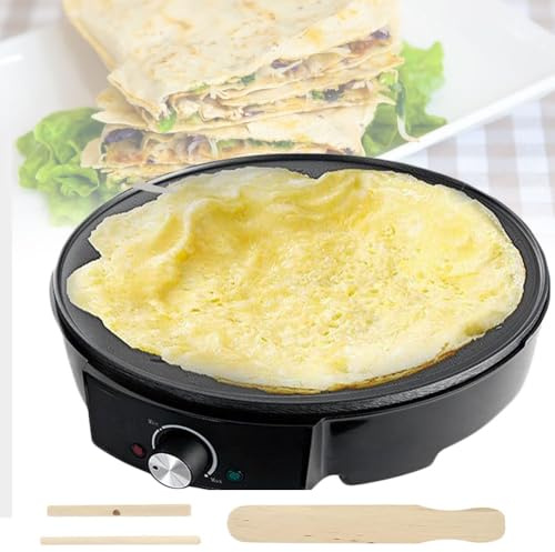Electric Non Stick Baking Pan, 1200W Portable Pancake Pan, 30cm Iron Plate&Adjustable Temperature Control, Electric Pancake Maker&Crepe Maker, Crepe Griddle Machine, for Snack Bar Family Restaurant