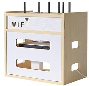 Zhaoj24-05 Aufbewahrungsbox für Kabel Drahtloser WLAN-Router, Aufbewahrungsbox, leichte Katze, Set-Top-Box, Holz-TV-Schrank, Platzierung von Objekt-Rack, Artefakt, Plug-in-Draht Kabelbox(A)