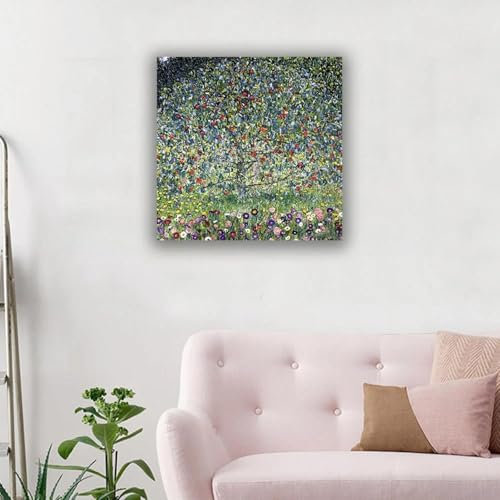 ytonghao Gustav Klimt „Apfelbaum I“, Leinwandbild, Wandkunst, Ölgemälde-Reproduktionen, Kunstwerk, Posterdruck, Bild für die Heimdekoration, 40 x 40 cm, rahmenlos